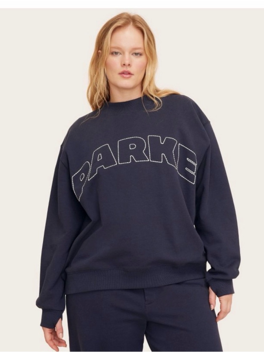 Parke x Target Mockneck Pullover Sweatshirt Navy Blue